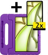 Étui pour iPad Air 2024 (11 pouces) Étui Kinder Étui pour Kids Étui pour enfants Antichoc avec 2 films de protection d'écran - Étui pour iPad Air 6 (11 pouces) Étui pour enfants - Violet