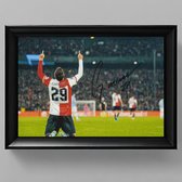 Santiago Giménez Ingelijste Handtekening – 15 x 10cm In Klassiek Zwart Frame – Gedrukte handtekening – Football - Voetbal - Feyenoord Rotterdam - Mexico - Cruz Azul