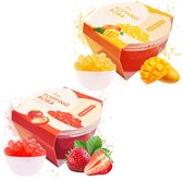Bubble Tea Toppping | Popping Boba Fruit Pearls | JENI Popping Boba Strawberry Flavor + Mango Flavor - 2 x 490g