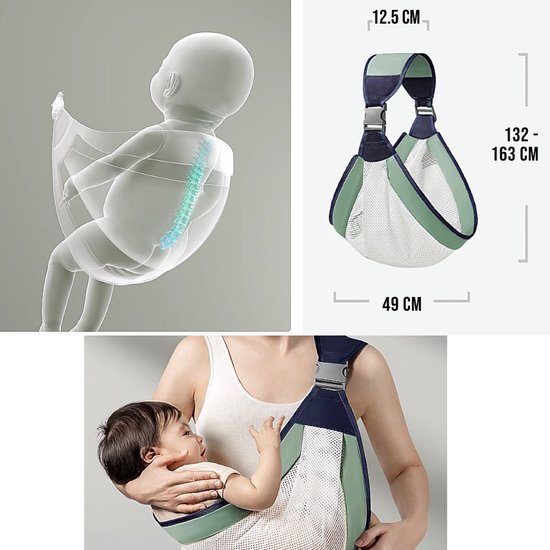 Allernieuwste.nl® Baby Draagzak Draagdoek Babydrager ROSE - 0 to 3 jaar - Ergonomische Veilige Buikdrager Baby Drager Babydraagzak - Rose — afbeelding 5
