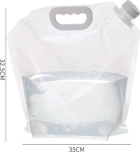 Allernieuwste.nl® 2 STUKS Waterzakken 5 Liter Camping Outdoor Opvouwbare Draagbare Waterzak 5L Opbergtas - Transparant - 32.5 x 35 cm - 2 STUKS van Allernieuwste.nl — afbeelding 2