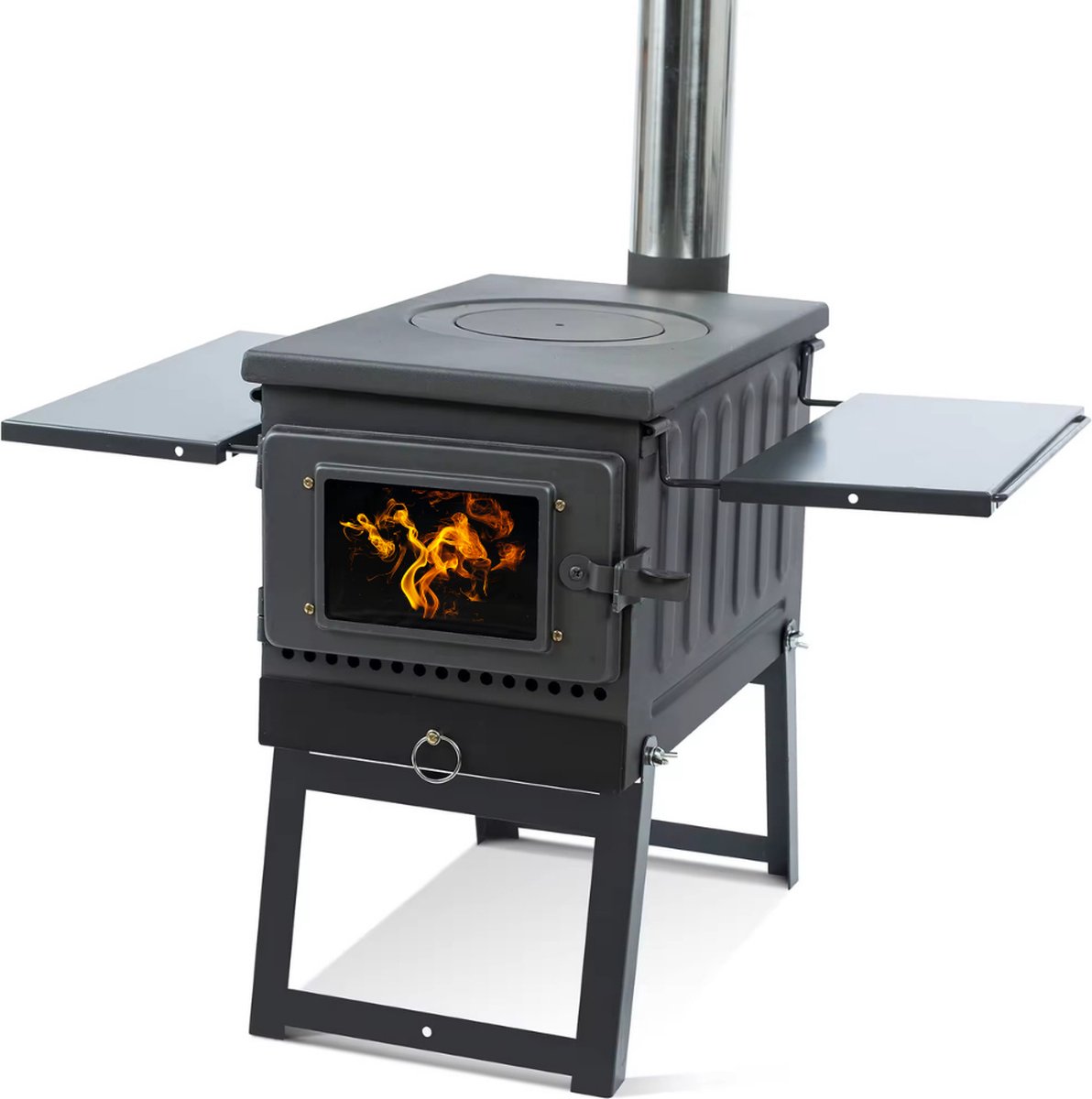 Mobiele houtkachel kachel, draagbare tent kamp kachels schoorsteen kit, roestvrij staal, voor thuis verwarming koken, outdoor reizen picknick BBQ, houtverbranding