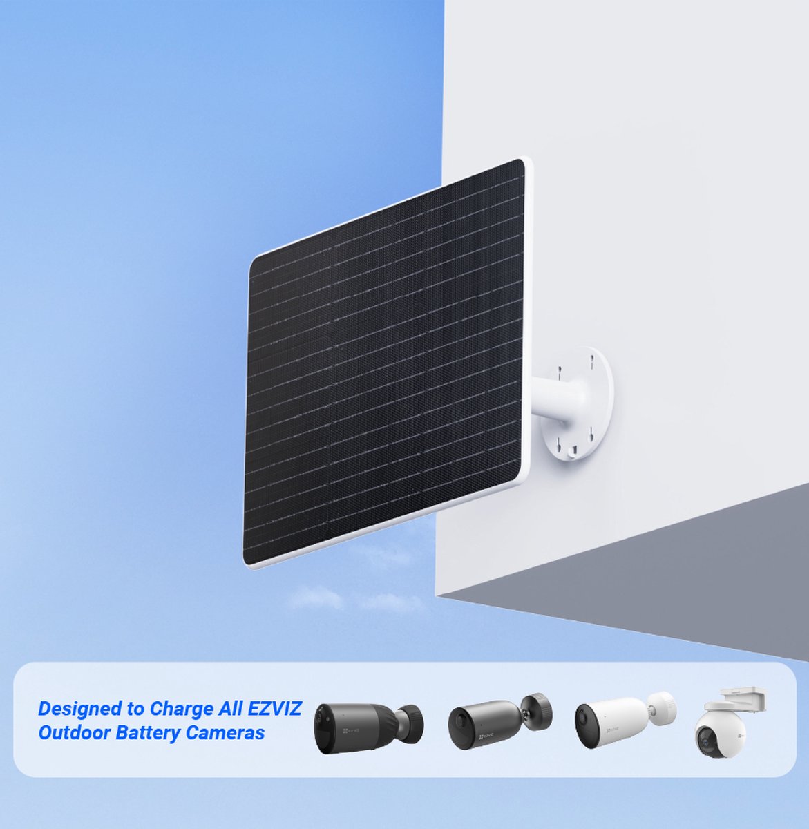 Panneau Solaire EZVIZ 24W Avec Batterie 75Wh - Charge Double Caméras Surveillance Étanche