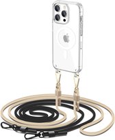 Tech-Protect Flexair Chain Met Magsafe Koord Hoes Geschikt voor iPhone 15 Pro - Zwart & Beige koord