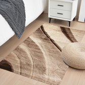 Flycarpets Lima Loper Bruin / Beige - Voor binnen - Designer - Modern - Woonkamer - Laagpolig - 80x150 cm