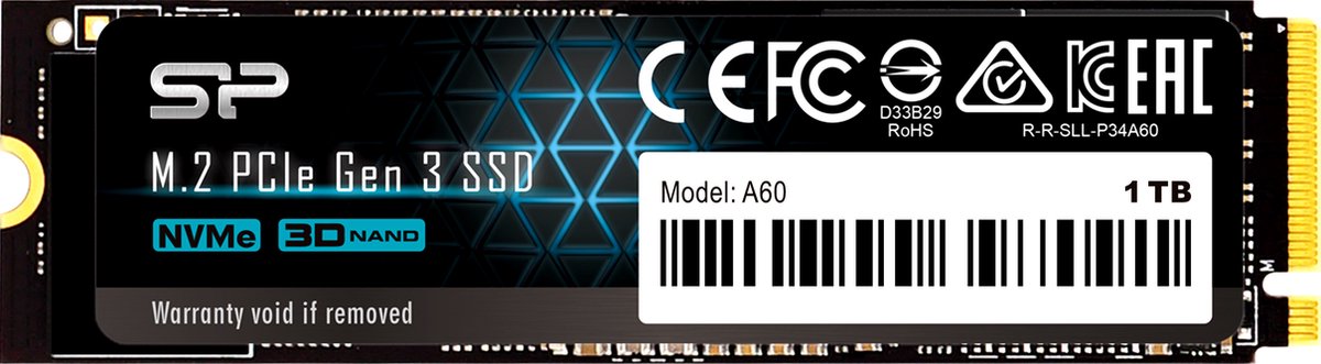 Silicon Power P34A60 1TB M.2 PCIe 3.0 NVMe SSD