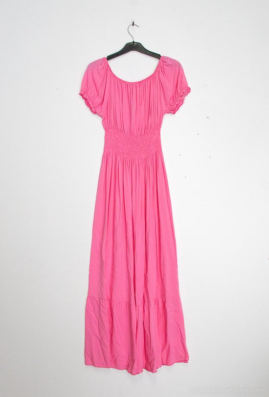 Lange dames jurk Bodine effen motief roze Maat XL/XXL strandjurk