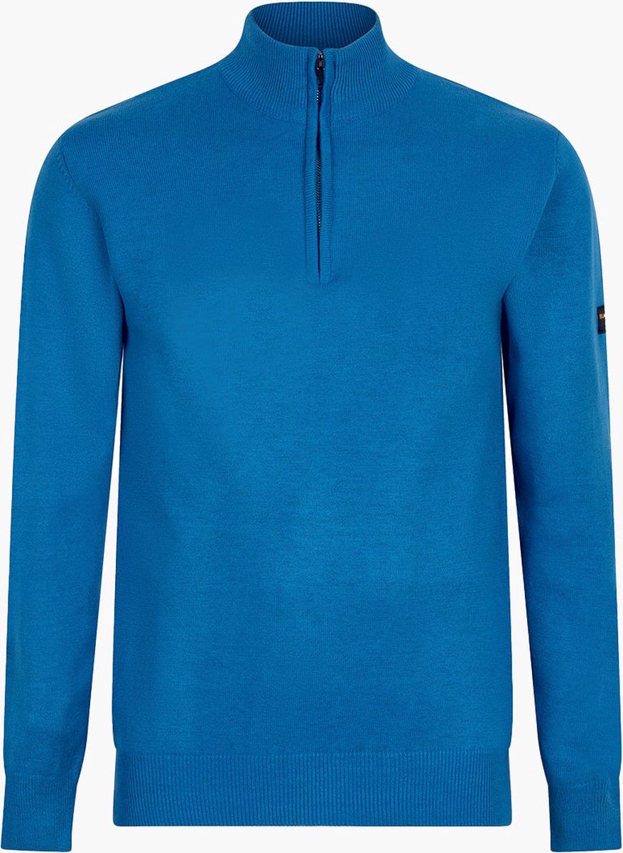Luxury Zip Sweater I Cyan Blue