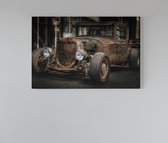 Canvas Schilderij - Retro - Car - Oude Auto - Wall Art - Oldtimer - 60x40 cm