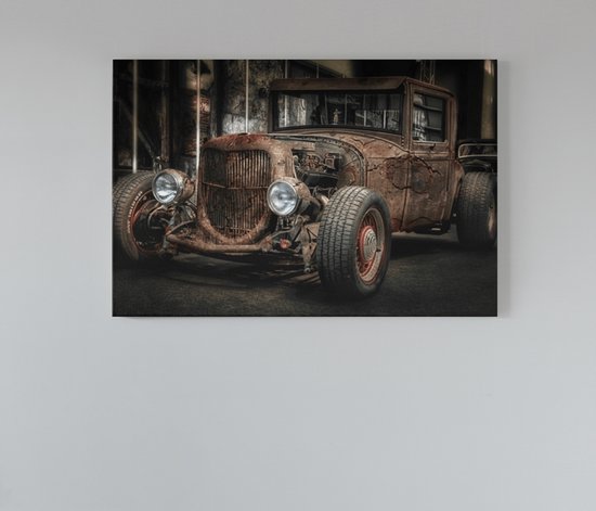 Canvas Schilderij - Retro - Car - Oude Auto - Wall Art - Oldtimer - 60x40 cm