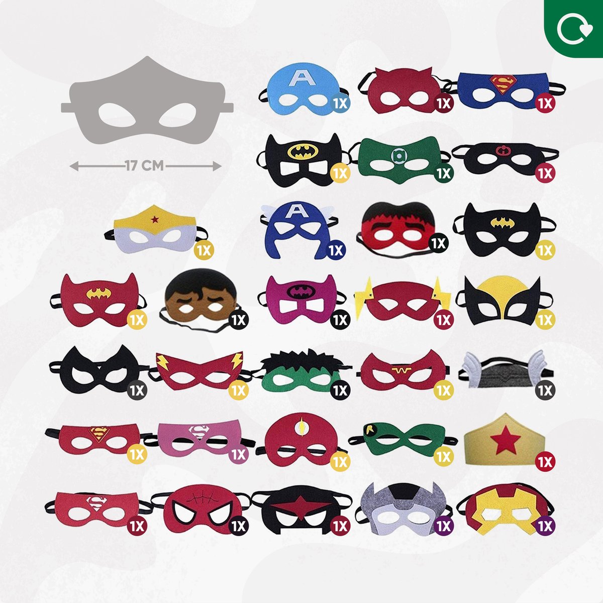 Fissaly 30 Stuks Superhelden Maskers voor Kinderfeest & Verkleed Partijen – Super Hero Kind Kostuum — afbeelding 2