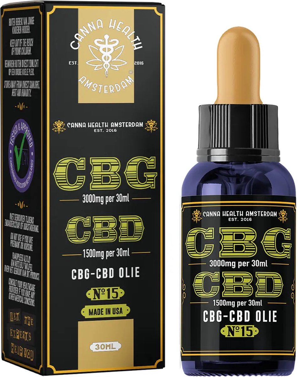 Goedkoopste Canna Health Amsterdam - Black Label - No. 15 CBG-CBD Oil - 30ml