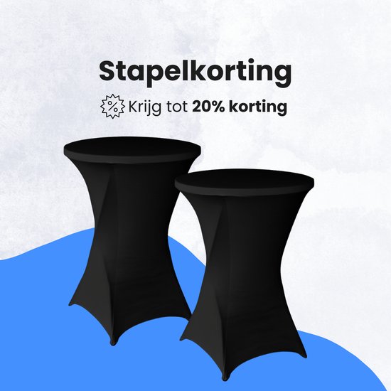 Brasq Statafelrok Zwart - ∅80-74 X110 Cm - Statafelhoes Extra Stretch Voor Statafel Bartafel