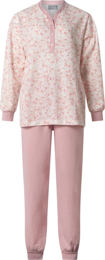 Dames pyjama Lunatex 124234 in roze maat XL