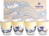 Bol.com Tokyo Design Studio - Kawaii - Koppenset - 4 Stuks - 7x8cm -170ml - Tokyo Design Kawaii Hokusai Theeset (4-delig) aanbieding