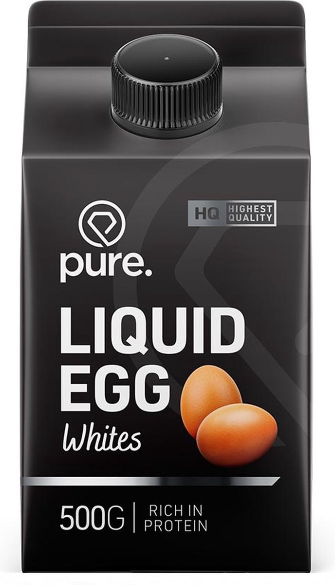 Goedkoopste Pure. Liquid Egg Whites - 500gr - vloeibare ei-eiwitten - protein - 54gr eiwit per pak