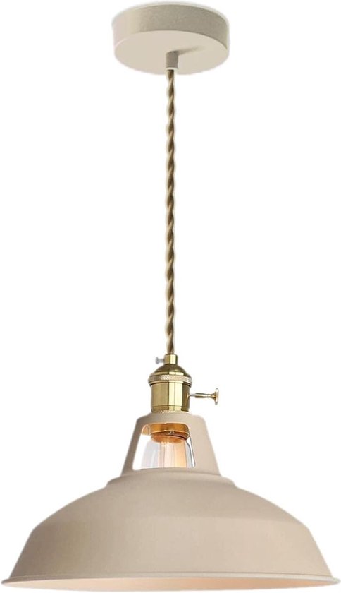Delaveek-Macaron hanglamp - wit - 26.5*20cm -Hangdraad 100cm - E27 lampvoet (Lichtbron niet inbegrepen)