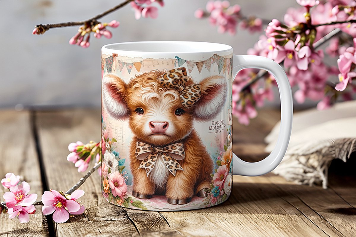 Mok – "Highland Cow" – Voor Liefhebbers van Schotse Charme