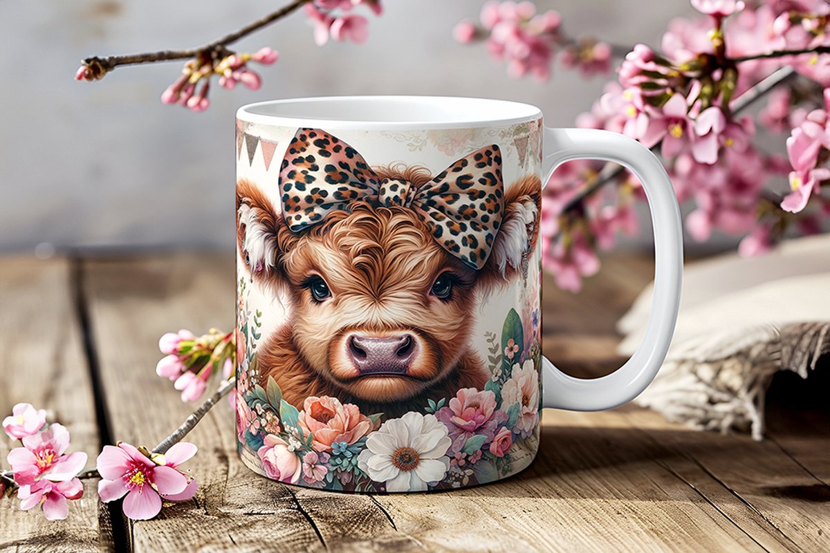 Mok – "Highland Cow" – Voor Liefhebbers van Schotse Charme