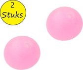 Slijmbal met Glitters 2 Stuks – Squishy – Stressbal – Knijp Speelgoed – Roze