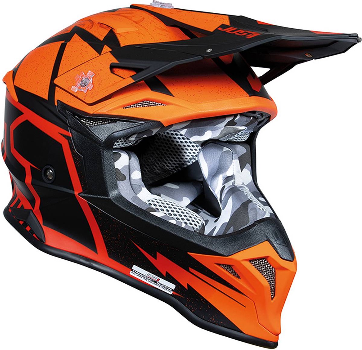 Just1 Helmet J39 Poseidon Orange Black M - Maat M - Helm