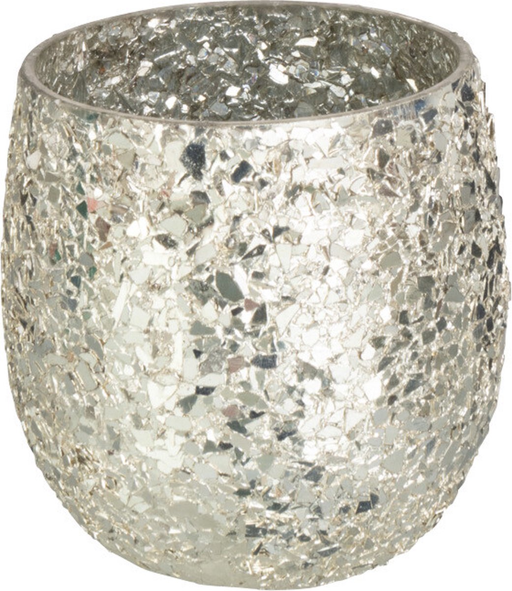 J-Line kaarshouder Glinstering - glas - goud - small
