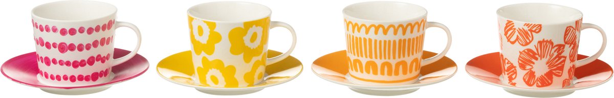 J-Line kop + schoteltje - keramiek - mx - large - doos van 4 stuks