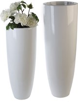 "Konus" wit hoge vaas / plantenbak H.117 cm Gilde Handwerk - eyecatcher - polyresin