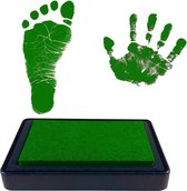 baby voet- of handdruk | veilig herbruikbaar stempelkussen | gemakkelijk van de huid afwasbaar | ideaal geschenk groen