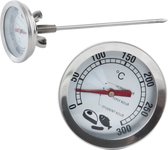 Thermometer voor Rookoven Edelstaal met Sonde 16 cm - Thermometer Keuken - Voedselthermometer - BBQ - Vleesthermometer