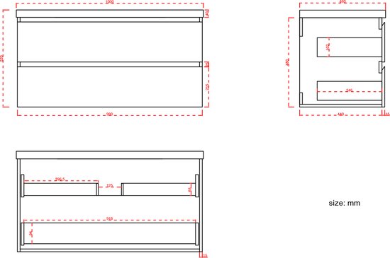 LOMAZOO Ensemble de meuble de salle de bain Zwart Mat 100 cm - Ensemble de meuble de salle de bain - Meuble vasque - Meuble de salle de bain haut [AVALON]