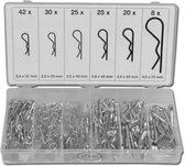 Veerborg assortiment borgveren 150-delig R-clip split pin