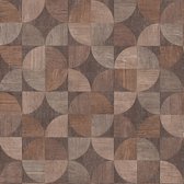 Hout behang Profhome 369131-GU vliesbehang licht gestructureerd in hout look mat bruin beige grijs 5,33 m2