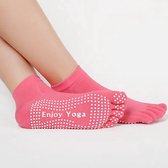 Jumada's - yoga sokken - tenen - 1 paar sokken - maat 36/40 - anti slip - roze