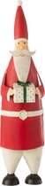 J-Line Kerstfiguren kerstman - ijzer - wit & rood - small - 44 cm - kerstversiering