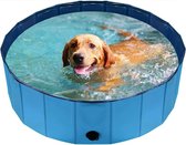 Opvouwbaar Hondenzwembad Anti-Slip Kattenzwembad - PVC Peuterbad voor Honden en Katten - Blauw 80 x 30 cm
