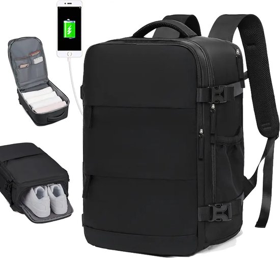 Vacuümrugzak - Vacuüm - Rugzak - Zwart - Reistas - Inclusief Vacuümpompje - 30 Liter