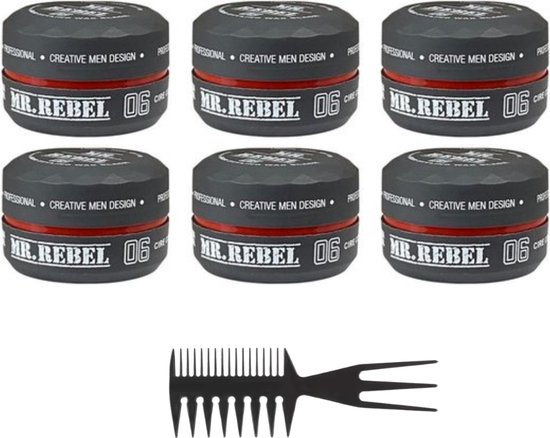 MR REBEL 06 HAIR STYLING WAX BLACK 6 STUKS