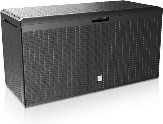 casa.pro Tuin opbergbox Alanno tuinbox buiten kussenbox waterdicht tuinkist luchtdoorlatend groen en zwart 52/75x155x64 cm