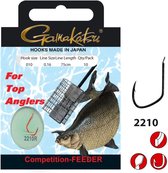 Gamakatsu Onderlijnen Competition Feeder 75cm Haak 2210R (10 pcs) - Maat : Haak 16 - 0.14mm