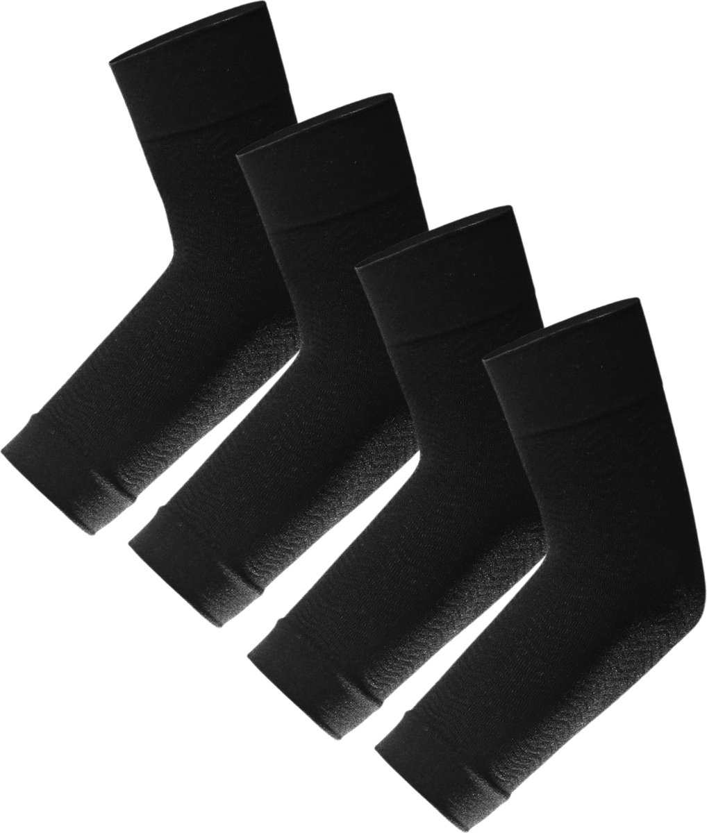 U Fit One Arm Sleeve - 4 Stuks - Compressie Arm Mouwen- Elleboog - Zweetabsorberend - Zwart