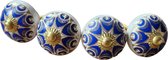 4 x Prachtige RiaD deurknop keramiek vintage baroque goud met blauw- met schroef voor kast - DIY - kastknop- Meubelknop - Deurknoppen voor kasten - Meubelbeslag - Deurknopjes - Meubelknoppen