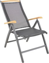 Standenstoel Monza zwart - Stoelenset - Tuinstoel - Tuinmeubels - Zomer - Verstelbare stoel - Zonstoel - Set van 2
