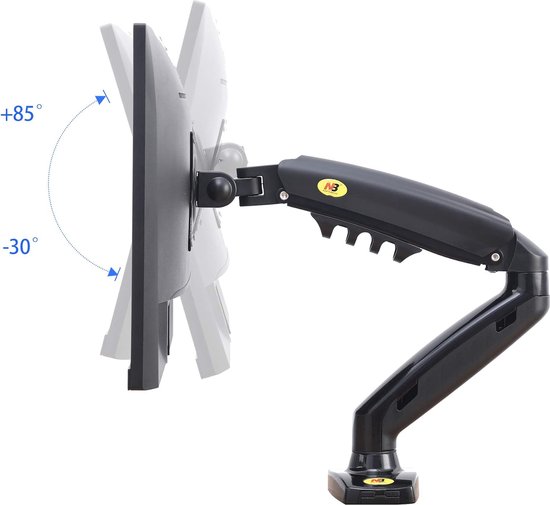 ACT Connectivity Monitorarm office premium, gasveer, 2 monitoren Zwart
