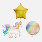 Folieballon set - Eenhoorn- 5 stuks - folieballonnen - ballon - ballonnen - folie - thema - regenboog - ster - Unicorn