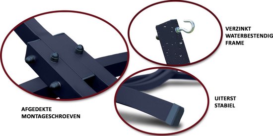 Hangmat met Standaard 2-Persoons PREMIUM– Stevig – Weerbestendig – Hangmatset – 5 Jaar Garantie – Draagkracht 220 kg – Grande Roma