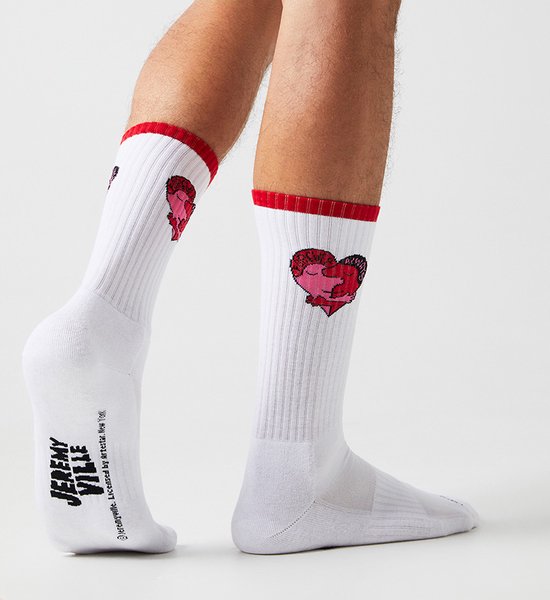 Jimmy Lion chaussettes athlétiques pour toujours blanc (Jeremy Ville) - 41-46