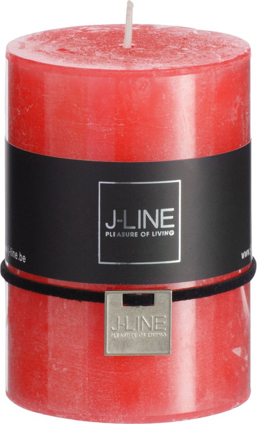 J-Line cilinderkaars - rood - medium - 42U - 6 stuks