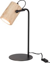 J-Line Silas Berangen bureaulamp - hout - naturel - woonaccessoires