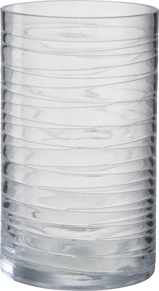 J-Line windlicht Strepen - glas - transparant - large